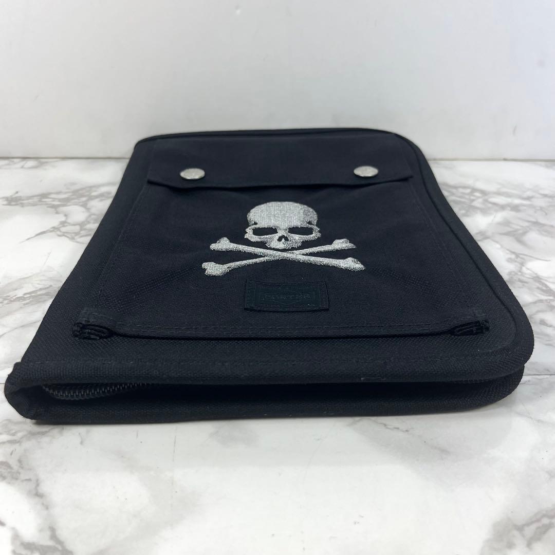 極美品 porter mastermind コラボ タブレットケース スカル刺繍
