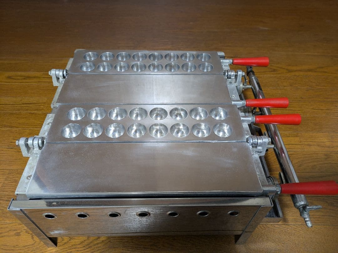 業務用たこ焼き器　16穴　2枚　計32穴　プロパンガス