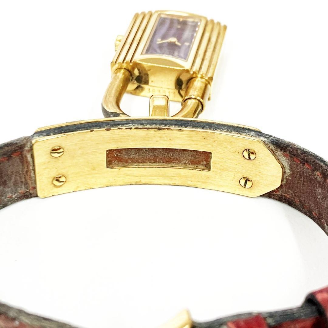 HERMES ケリーウォッチ GP ボルドー系文字盤 クオーツ レディース腕時計