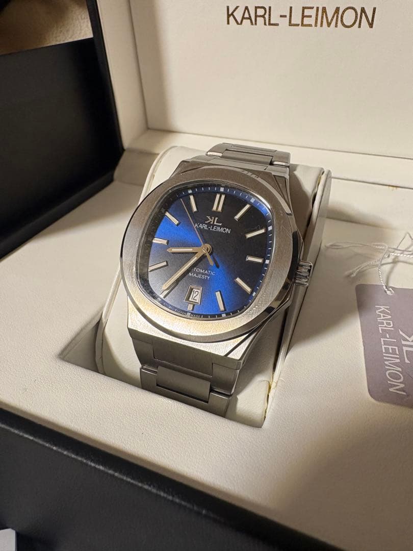 カルレイモン KARL-LEIMON マジェスティ 自動巻 青 ラバーベルト付