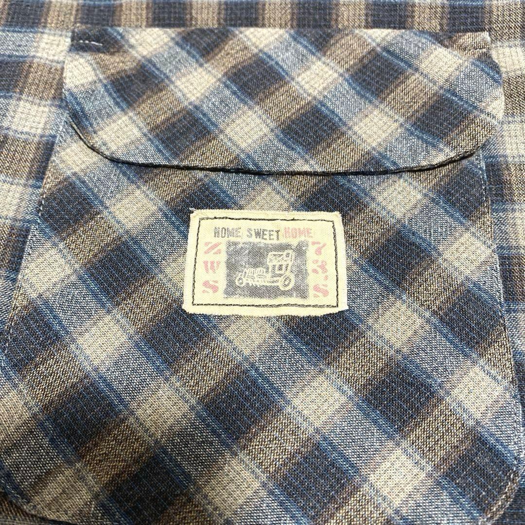 Weirdo ウィアード チェック柄オープンカラー長袖シャツ XXL