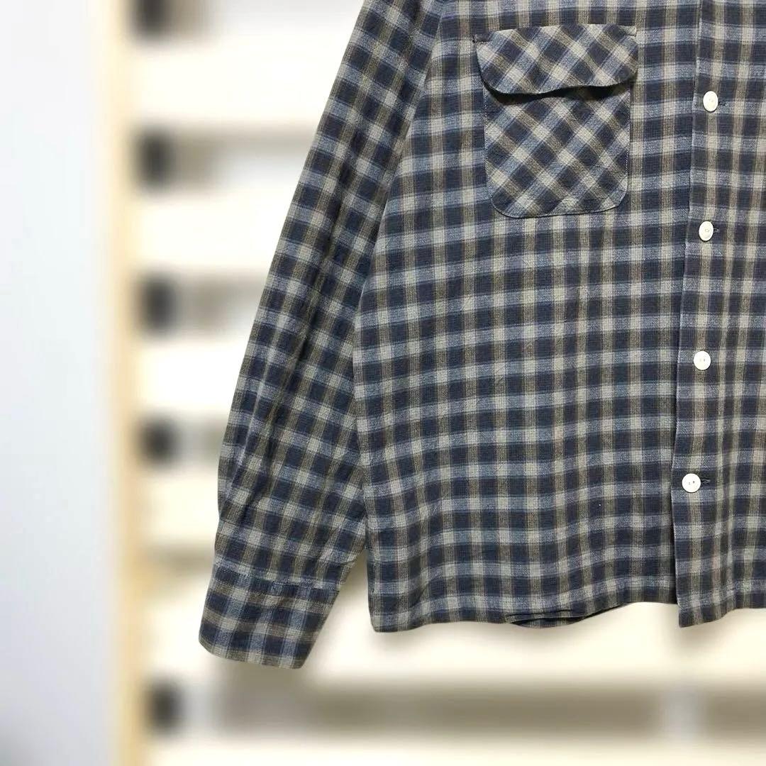 Weirdo ウィアード チェック柄オープンカラー長袖シャツ XXL