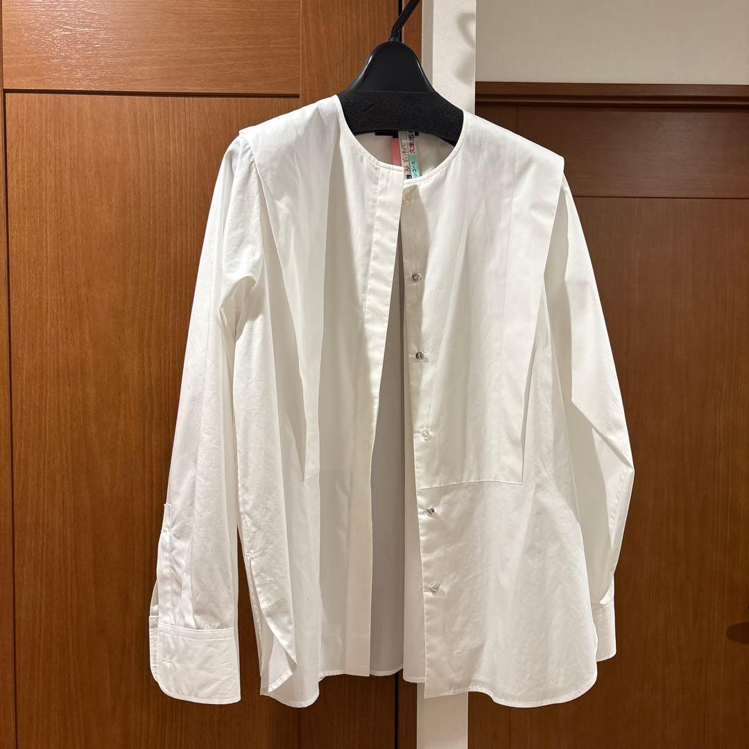 ドゥロワー　FALL2 コットンブザムノーカラーシャツ36