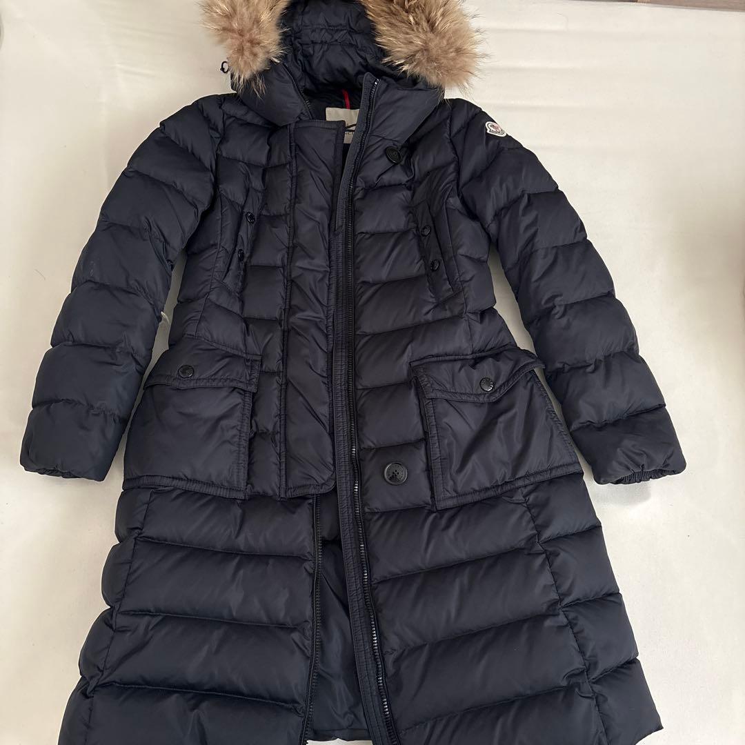 モンクレール ジェノブリエ Aライン ダウンコート ネイビー