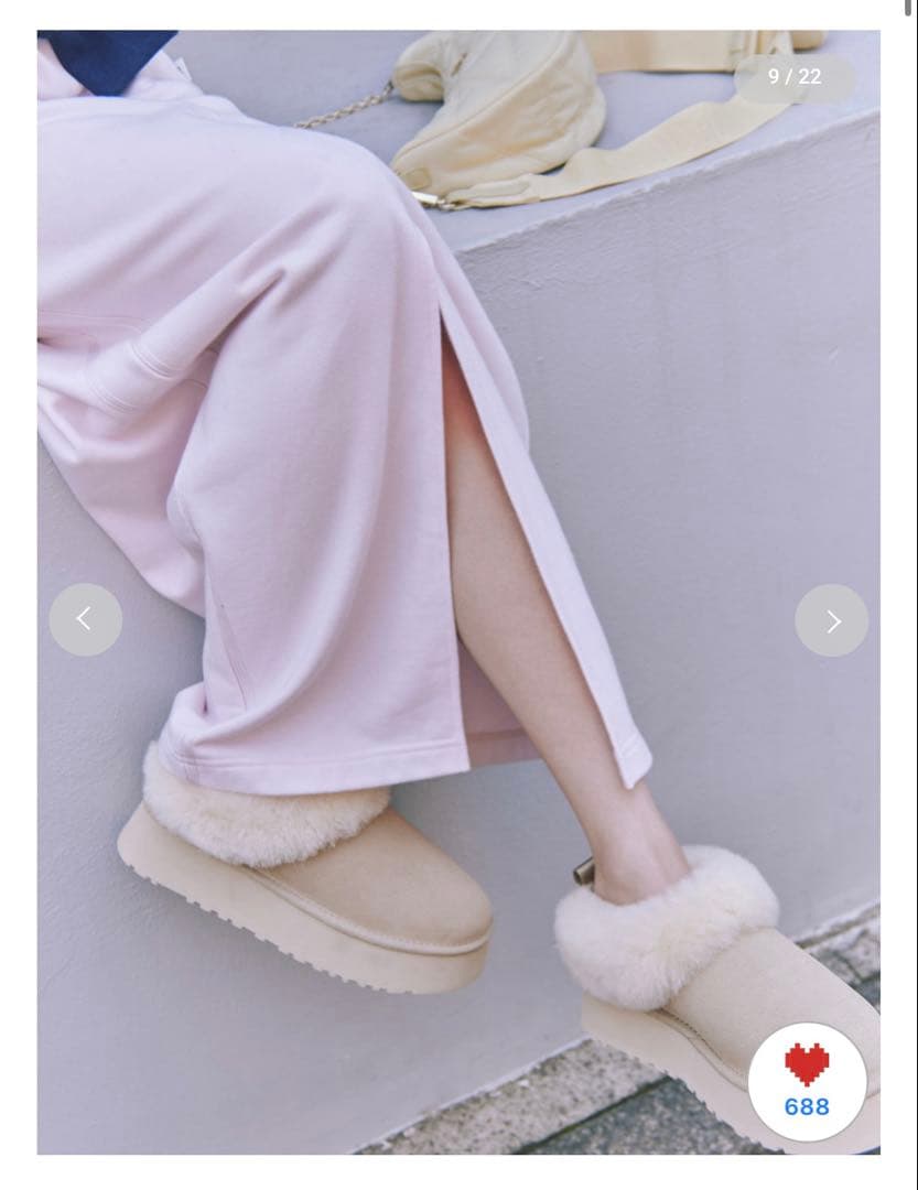 UGG×SNIDEL WTAZZELLE ベージュファームートンブーツ24