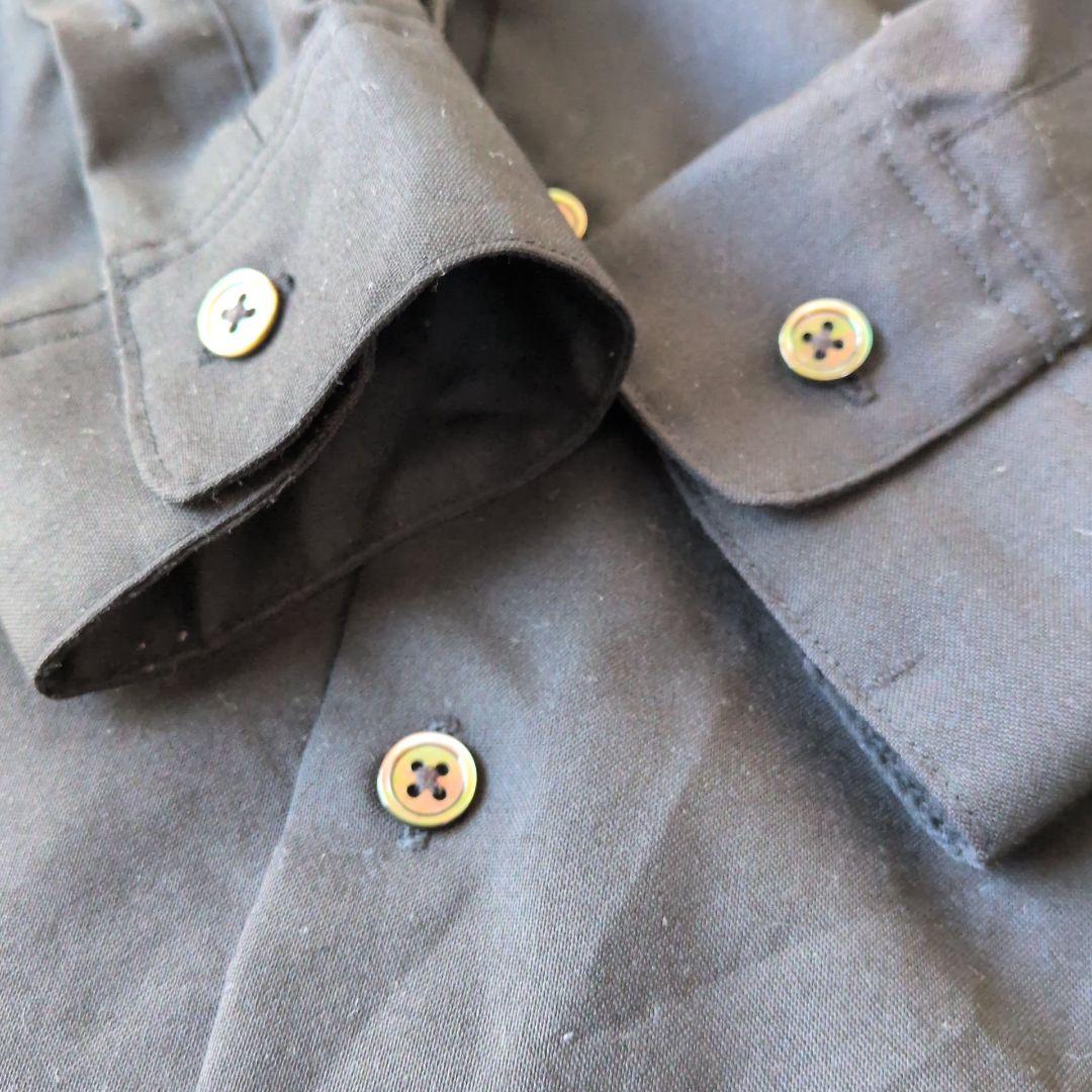 ✨完売品✨NIKKE生地★ブラック★無地★シャツ★長袖★ウール★M★アローズ