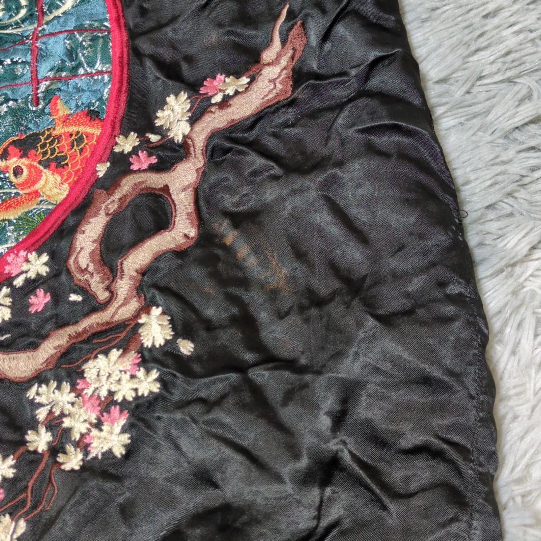 【花旅楽団】XL☆和柄スカジャン☆桜金魚鉢柄☆刺繍☆リバーシブル