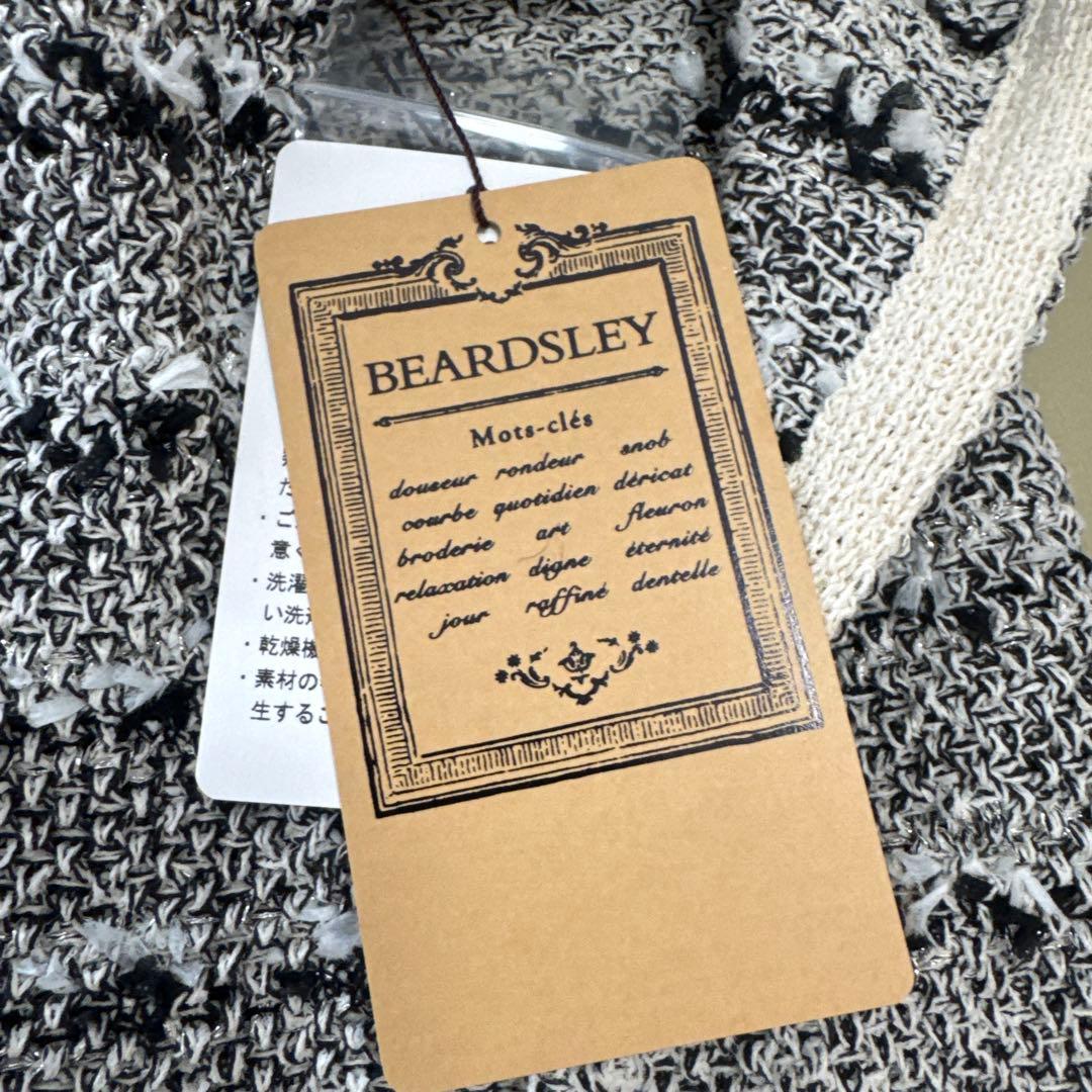 【新品タグ付き】BEARDSLEY ツイードニットポンチョ