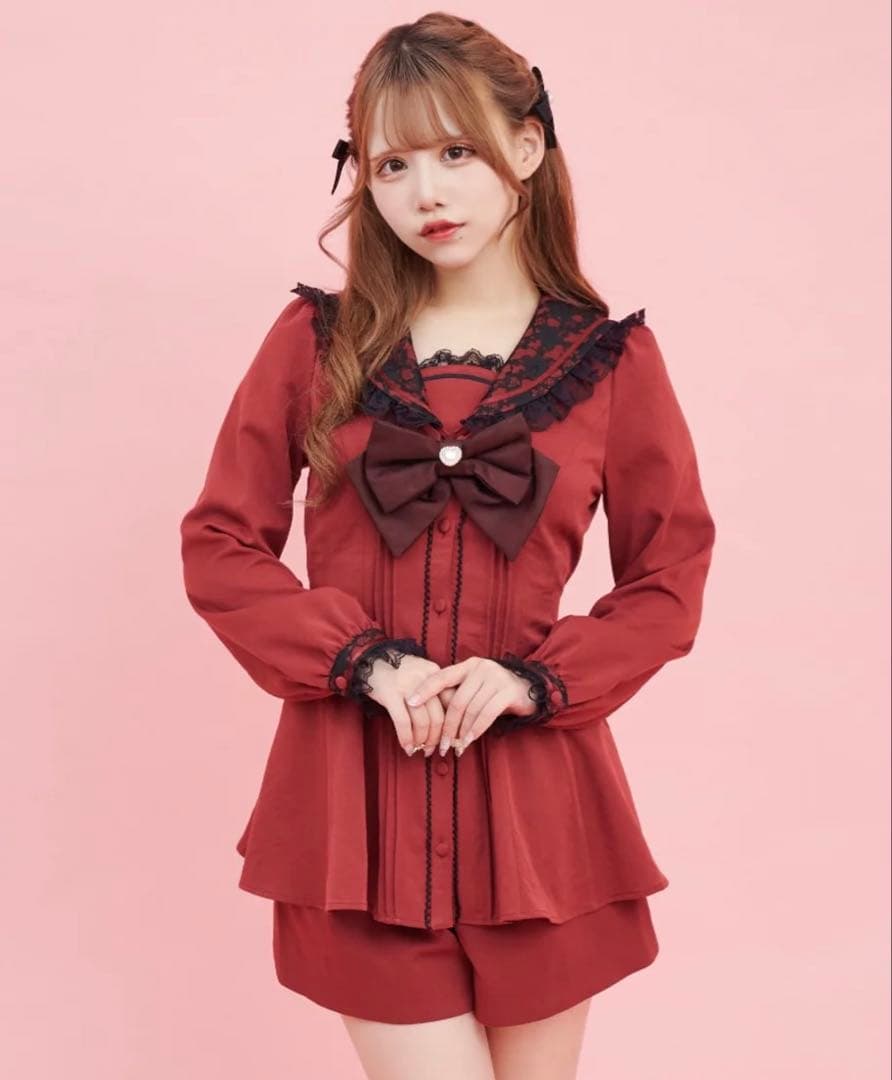 ✨️美品✨️Secret Honey セットアップ セーラー 赤 黒 地雷系 量産型