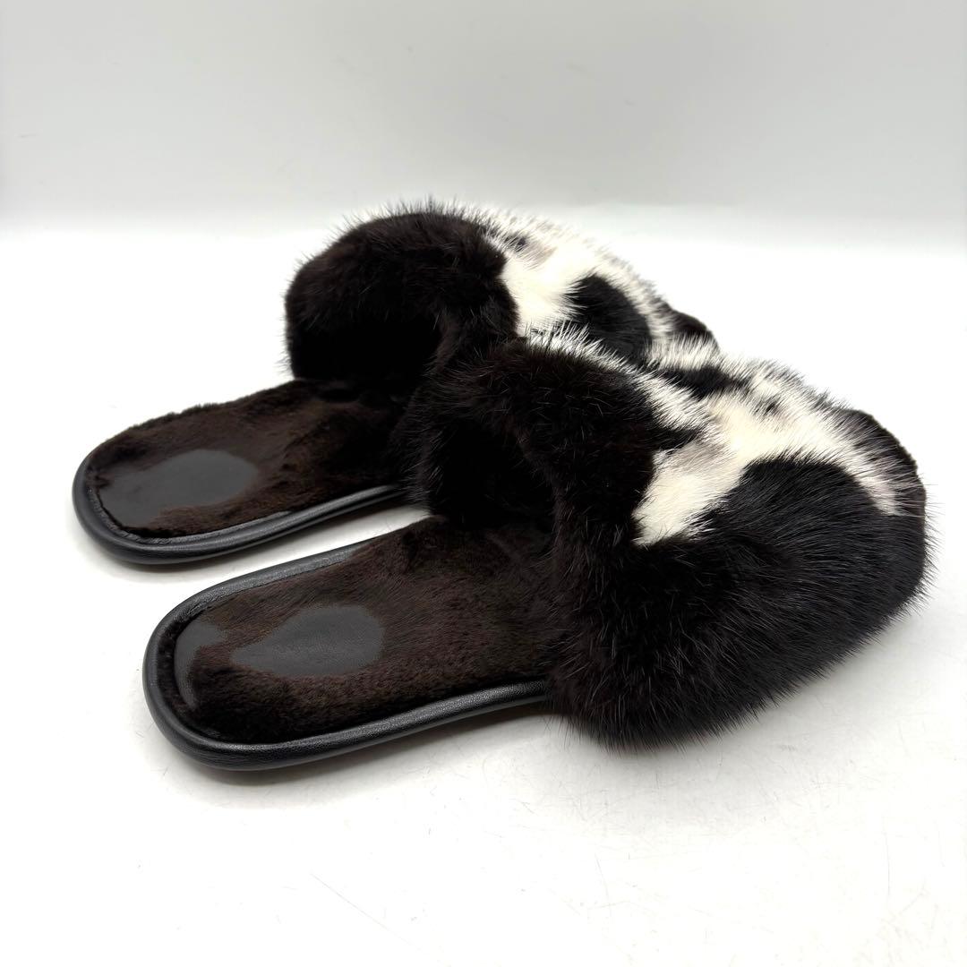 ルイヴィトン ホーミーライン ミンク ミュール 【41〜42】 スリッパ 室内