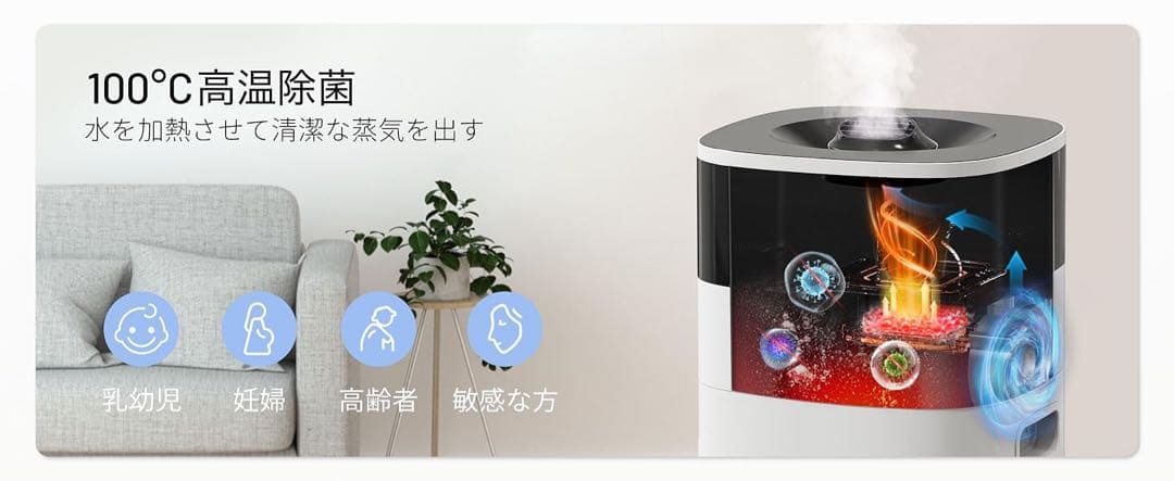 加湿器⭕️20L⭕️大容量 スチーム式 ハイブリッド式 加熱式 加湿器 超音波式
