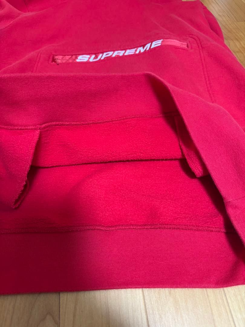 SUPREME レッド パーカー フリース素材