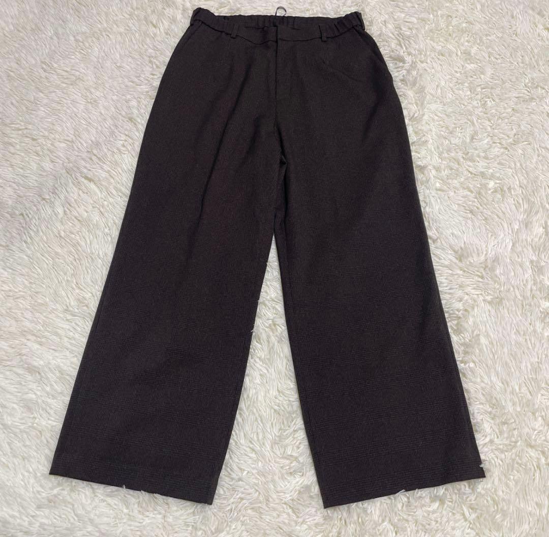 美品2L【LIPLIA 洗えるストレッチセットアップ対応 ウール調ノーカラーJK