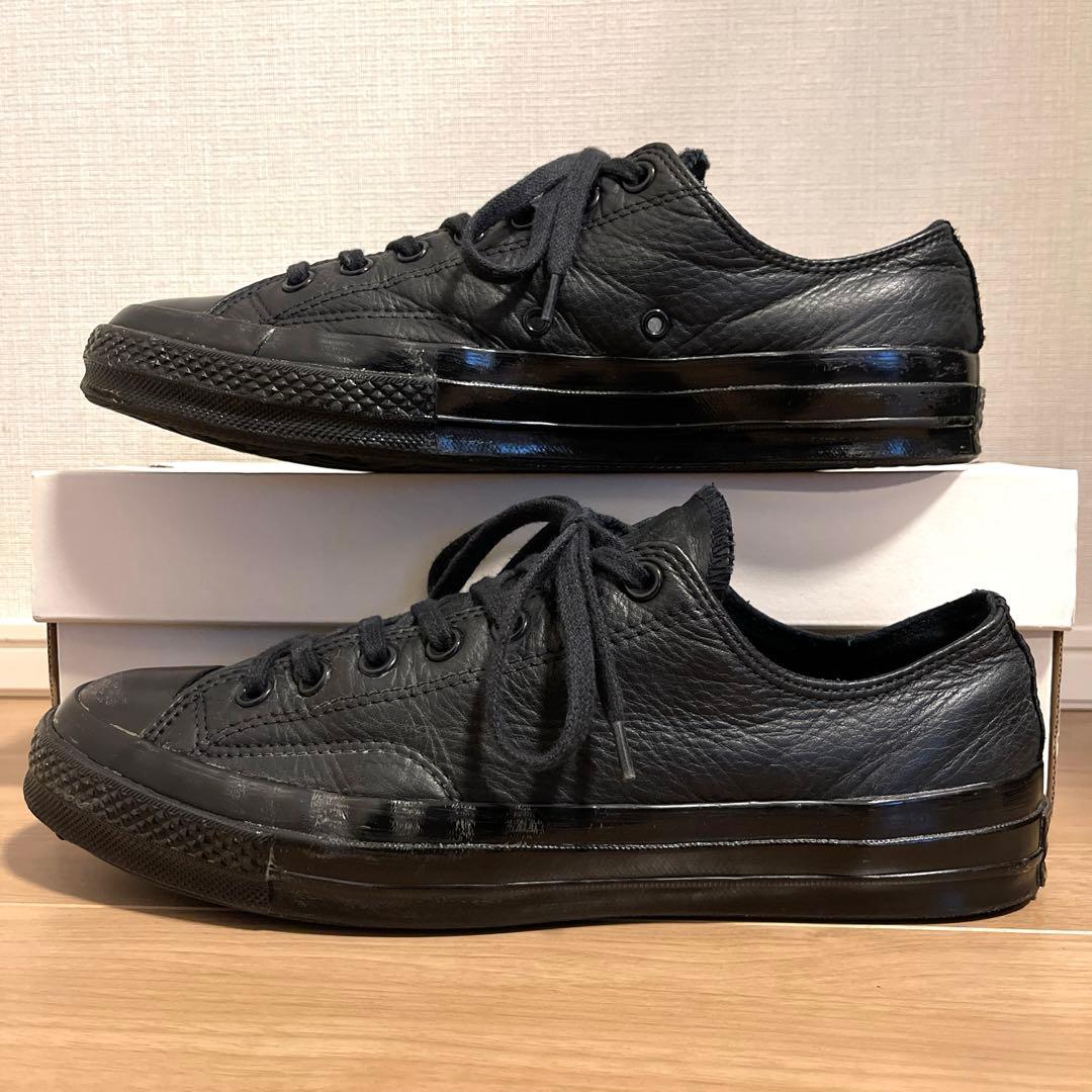 【良品】コンバース CT70 LEATHER BLACK LOW ブラック 28