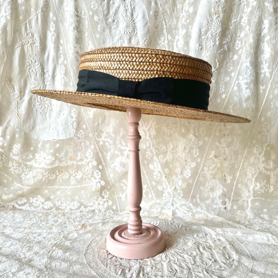 ストロベリーミルクピンクのハットスタンド　フランスアンティーク　ベビー　ドール