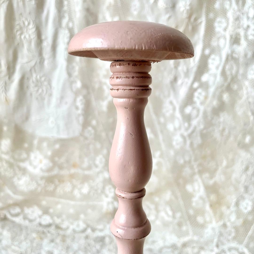 ストロベリーミルクピンクのハットスタンド　フランスアンティーク　ベビー　ドール