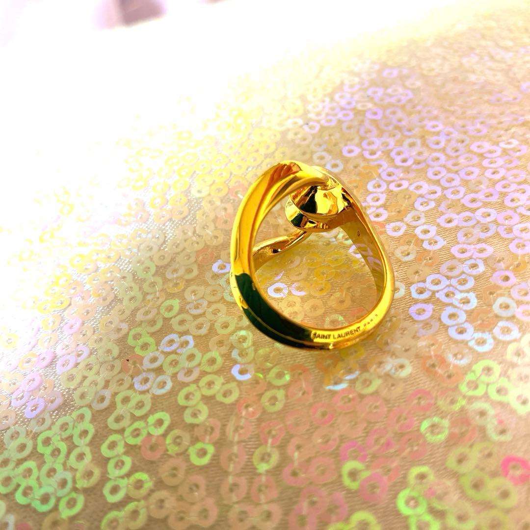 美品　サンローラン　ゴールドリング　11から12号