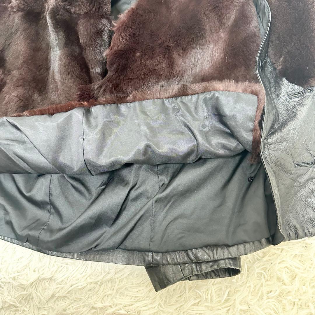 ✨超高級✨ EMBA スペインラムレザー ジャケット ファー 本革 ヴィンテージ