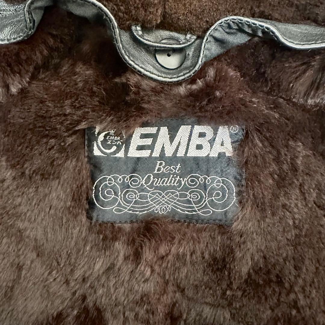 ✨超高級✨ EMBA スペインラムレザー ジャケット ファー 本革 ヴィンテージ