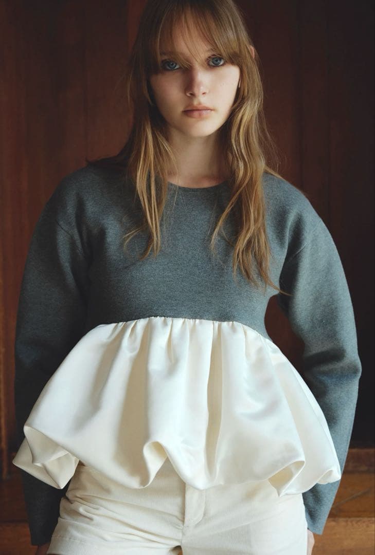 THE TOE Aachen Balloon Peplum グレー M タグ付き