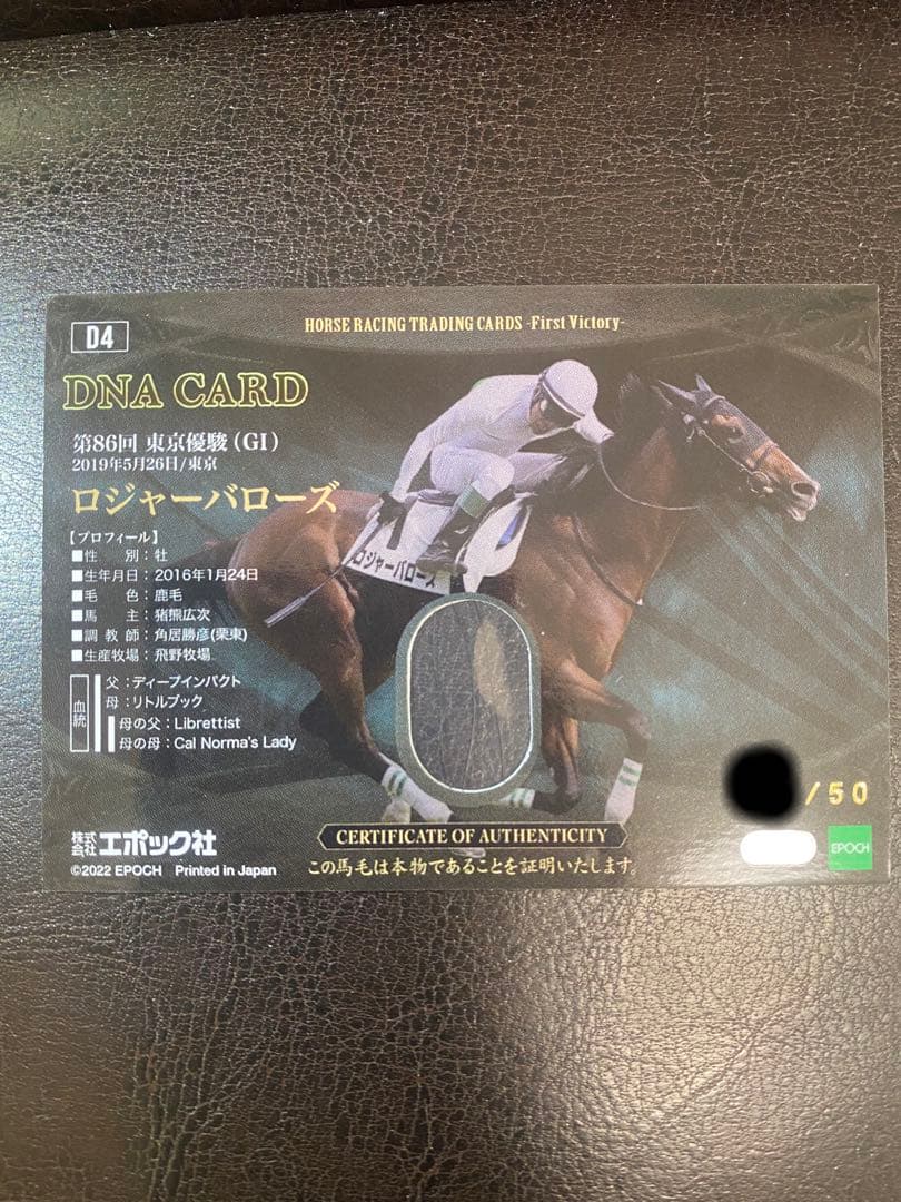 ホースレーシングカード　ロジャーバローズ　DNAカード