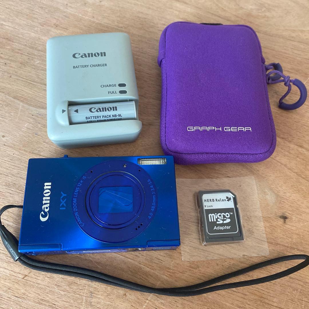 【美品】Canon IXY 青色 コンパクトデジタルカメラ PC1736