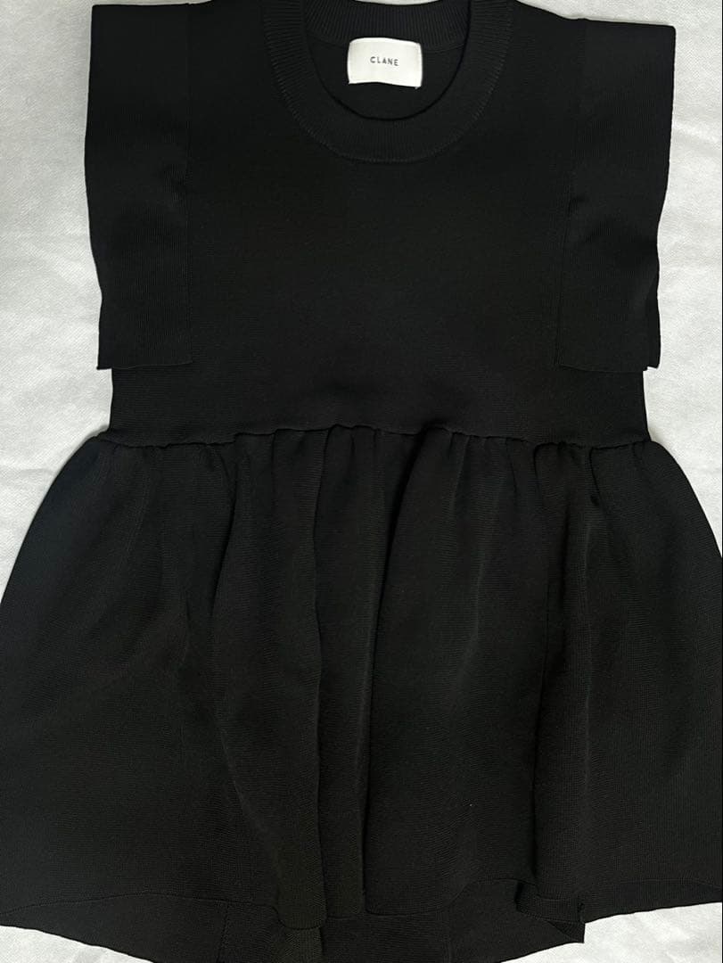 トップス CLANE SQUARE SLEEVE GATHER KNIT TOPS