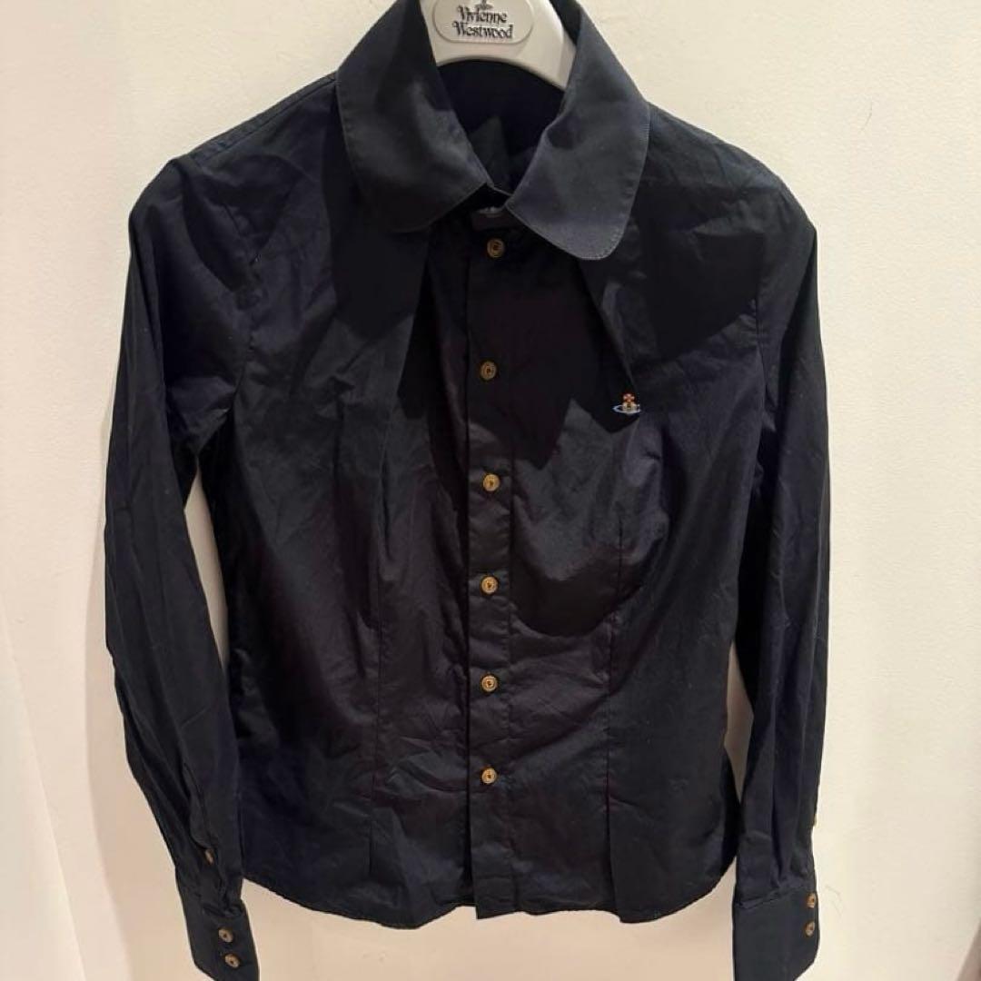 vivienne westwood＊カラーオーブ刺繍ベーシックブラウス 丸襟