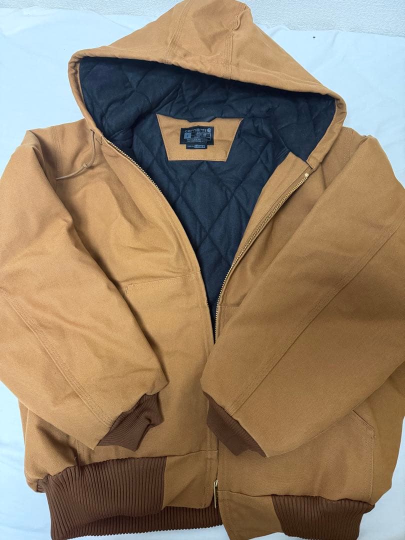 Carhartt フード付きジップアップパーカー ブラウン