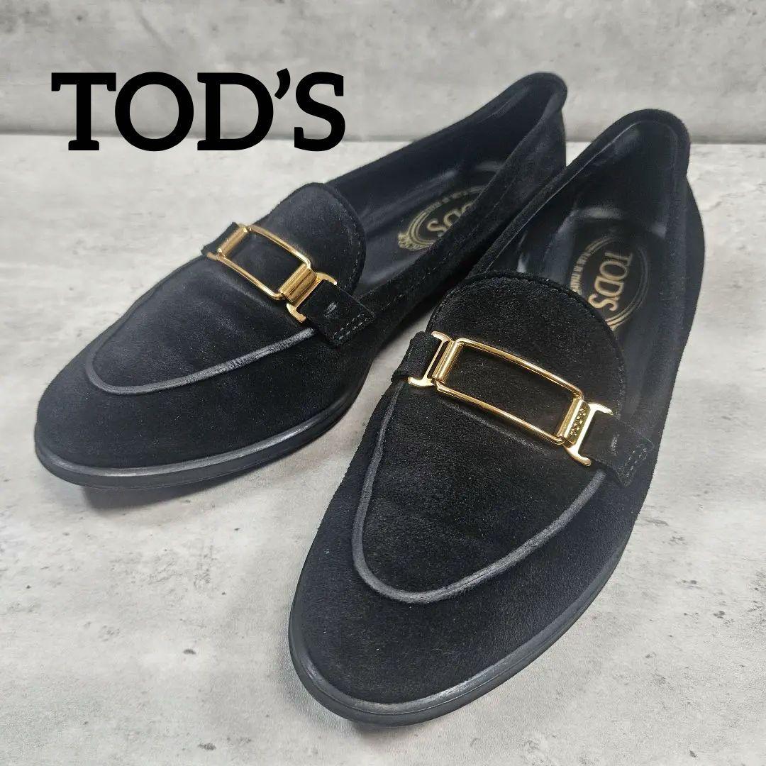 cha.様❣️専用 TOD'S ローファー スエード ブラック 金バックル
