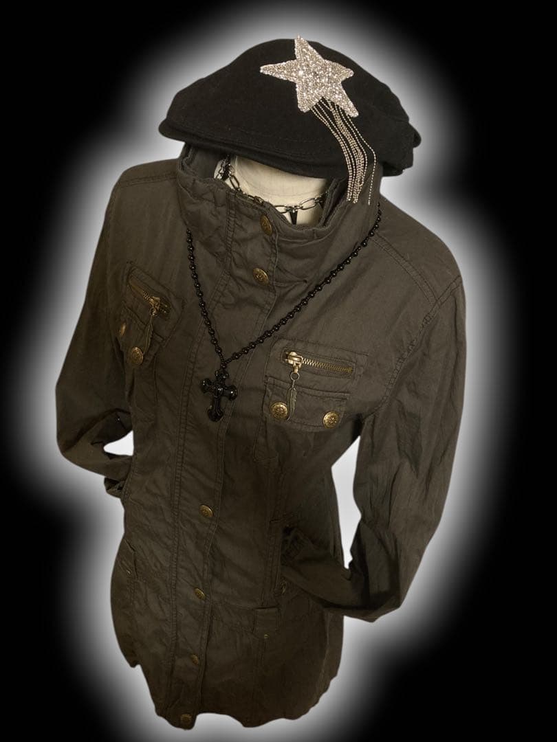 y2k00sミリタリーミニワンピフェアリーグランジ平成ギャルNANAパンクロック