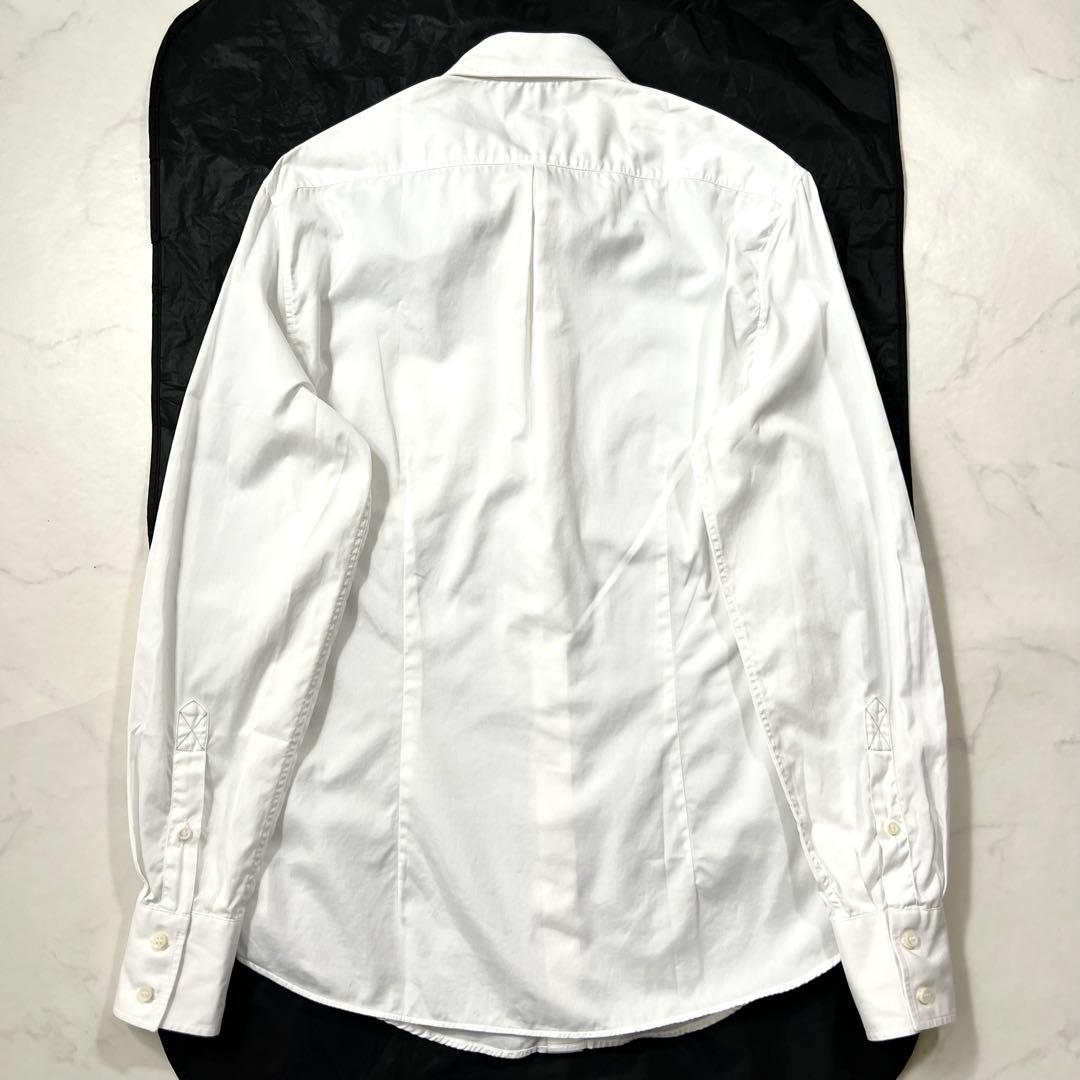 ブルネロクチネリ ボタンダウンシャツ 長袖 白 ホワイト SLIM FIT