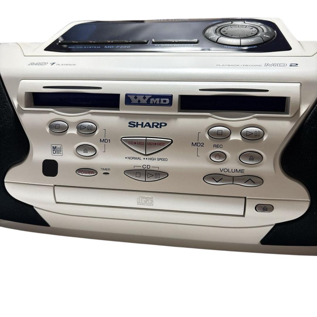 【美品】シャープ　MD/CDシステム　MD-F200-W