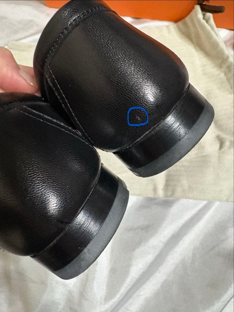 エルメス hermes 美品 モカシンロワイヤル 黒 35