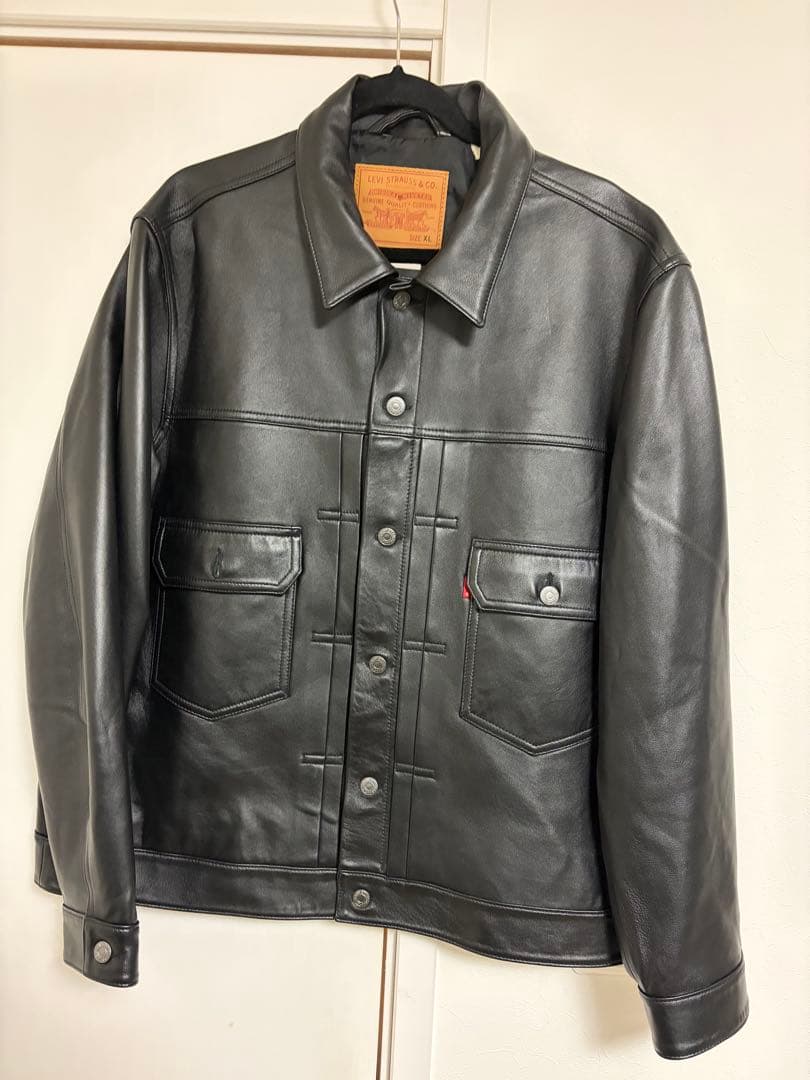 BLACK TYPE Ⅱ TRUCKER LEATHER JACKET