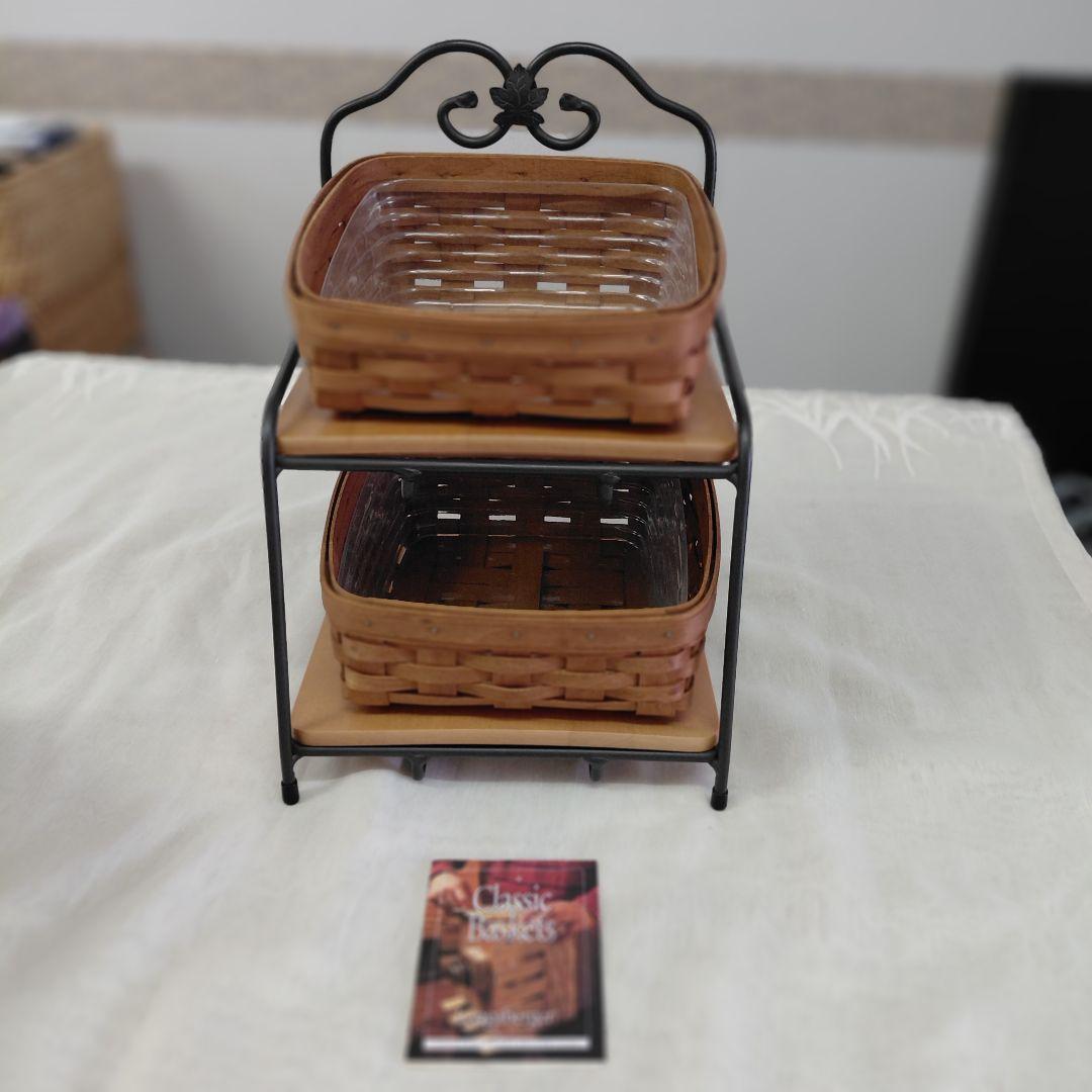 ロンガバーガー　アイアンラック　バスケット付き　インテリア　アンティーク