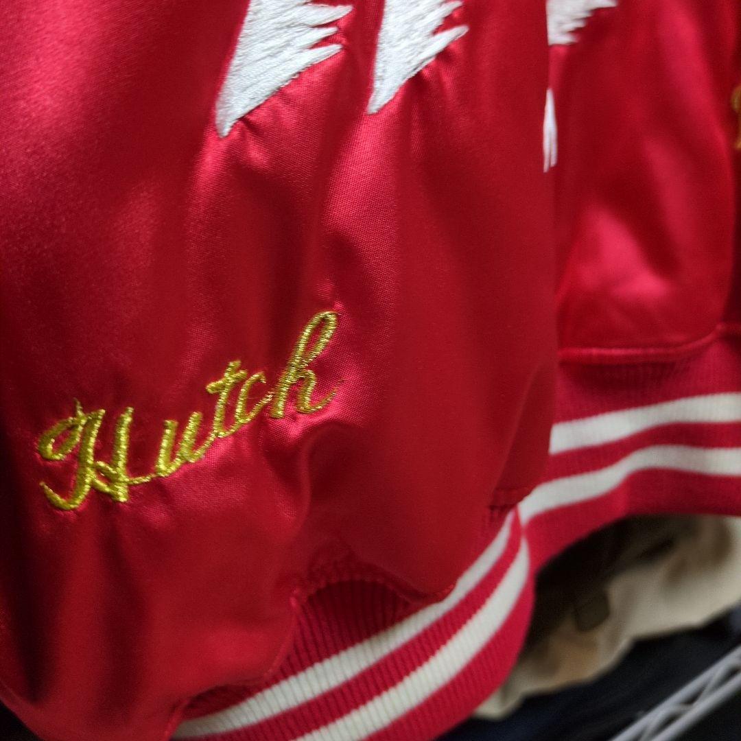 ち*屋様 横須賀 スカジャン 赤 サテン