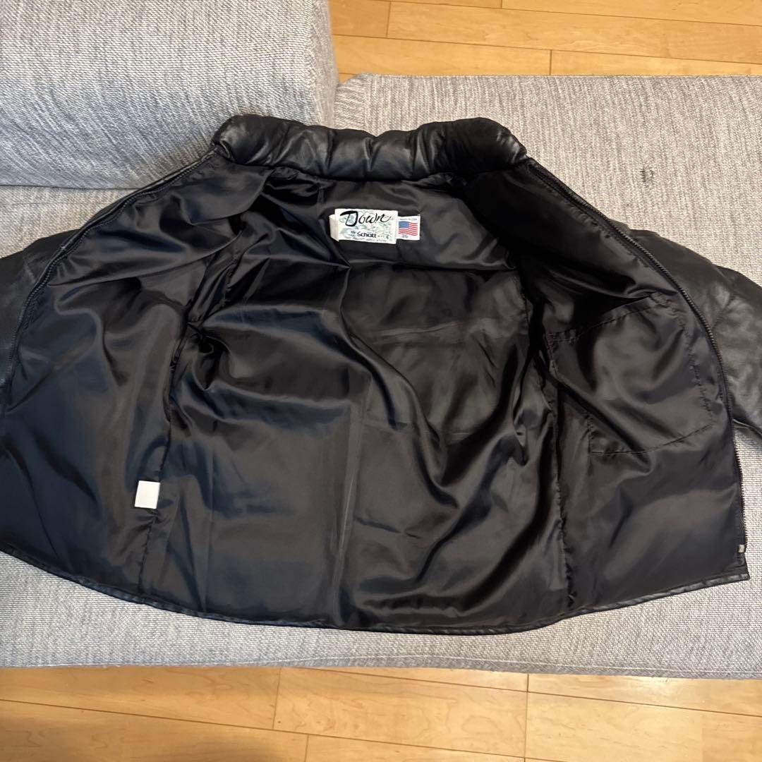 Ａ*様 Schott ショット レザー ダウン ジャケット 黒