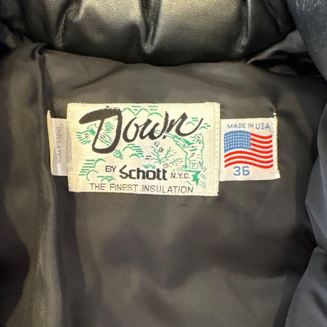 Ａ*様 Schott ショット レザー ダウン ジャケット 黒