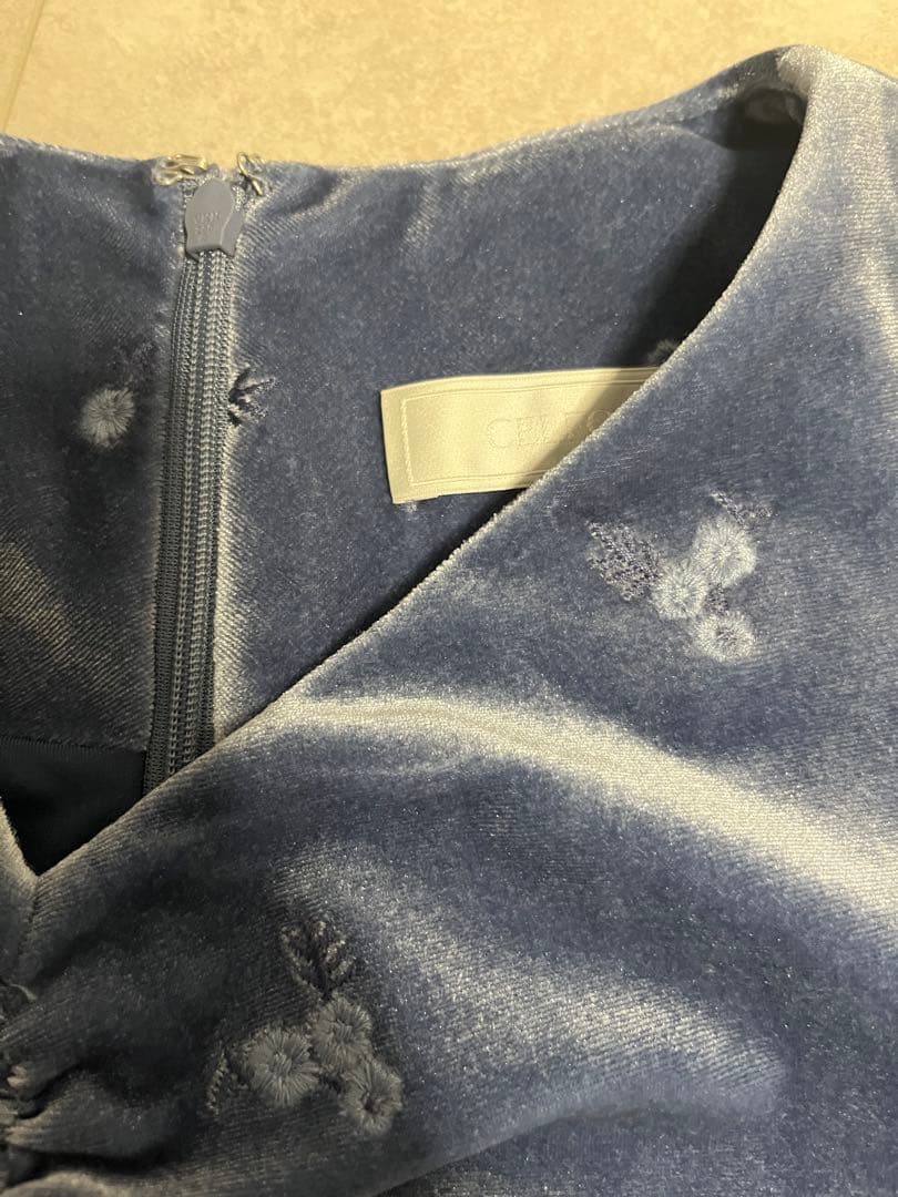 ベロア総刺繍ワンピース
