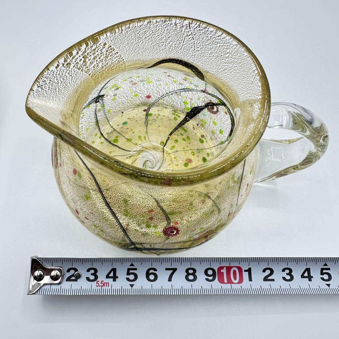 現代の名工/人間国宝 ガラス工芸家 黒木国昭作 コップ　ポット　金彩