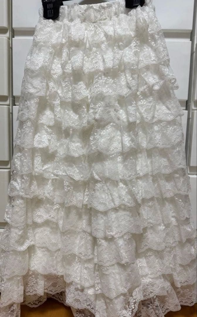 う*み様 girly lace frill skirt white treatu