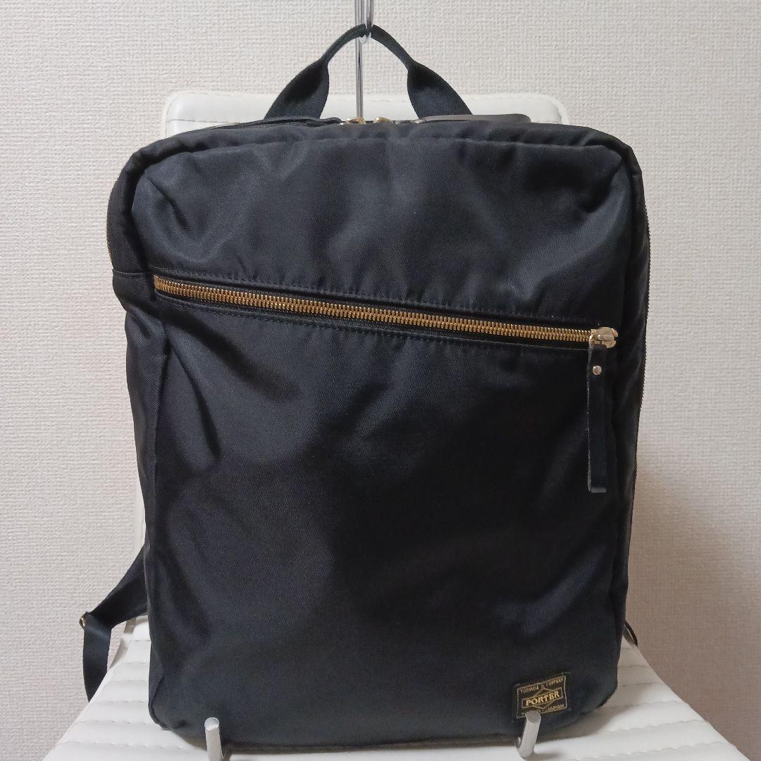 2967【極美品】PORTERシア　スクエアバッグパック　黒　871-05179