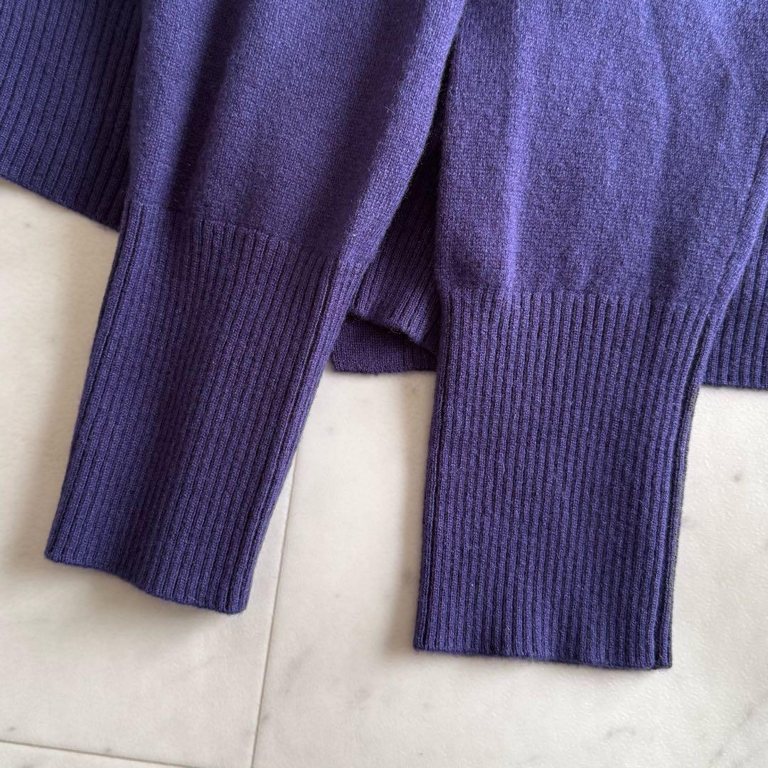 新品 ダーマコレクション LLサイズ カシミヤ100% vネックニット◆紫