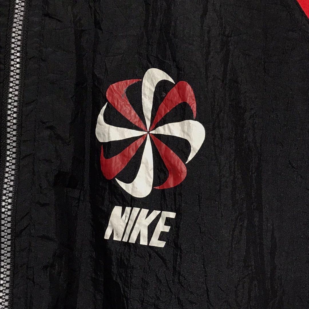 90s NIKE ナイキ　ビンテージナイロンジャケット　風車ロゴ　マルチカラー