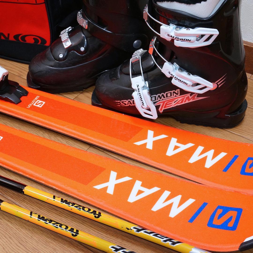 メンテ済 120cm 靴22cm SALOMON スキーセット おまけ