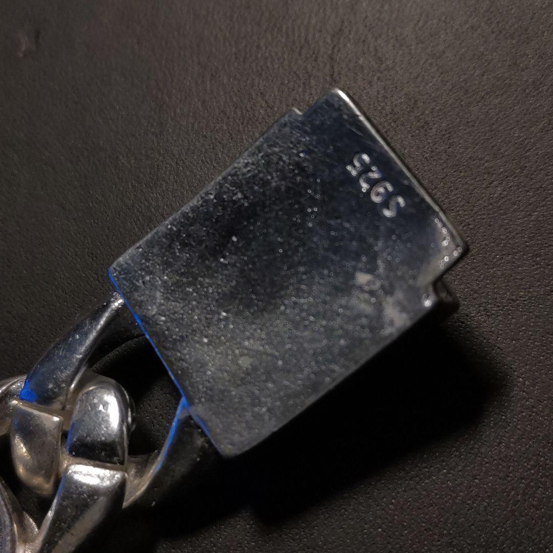 百合紋章シルバーチェーンブレスレットS925刻印あり