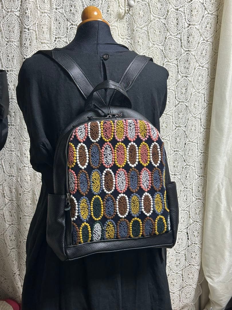 50909c ミナペルホネンハーフハンドメイドリュック タルト