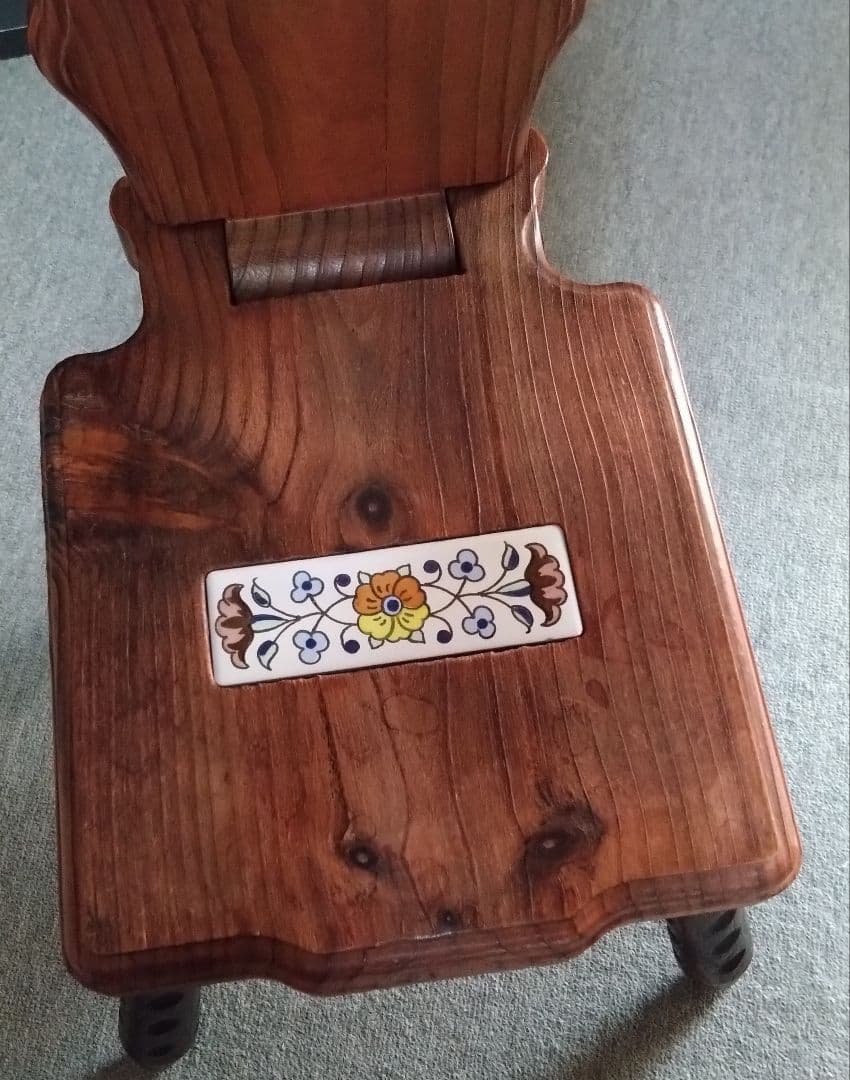 スペイン製　木製イス　折り畳み椅子　アンティーク　レトロ