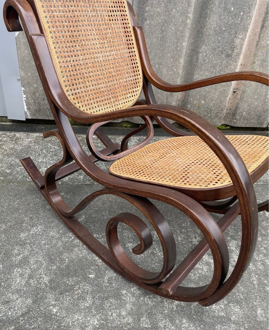 ビンテージ/ラタン/籐家具/曲木/ロッキングチェア/アームチェア/チェア/椅子